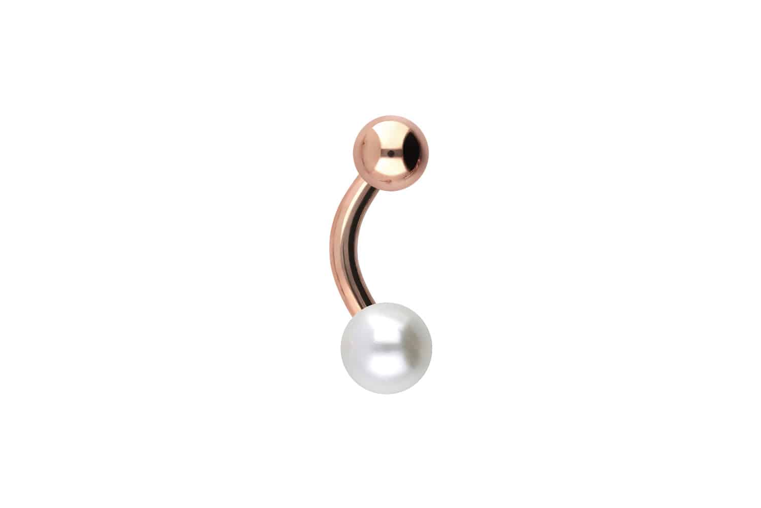 Chirurgenstahl Mini Bananabell Piercing SYNTHETISCHE PERLE + CHIRURGENSTAHL-KUGEL
